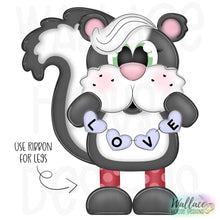 Load image into Gallery viewer, LOVE Valentines Skunk Ribbon Legs JPEG 2 Pc.
