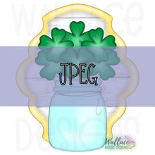 Load image into Gallery viewer, Shamrock Mason Jar Fancy Frame JPEG
