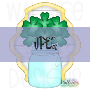 Shamrock Mason Jar Fancy Frame JPEG