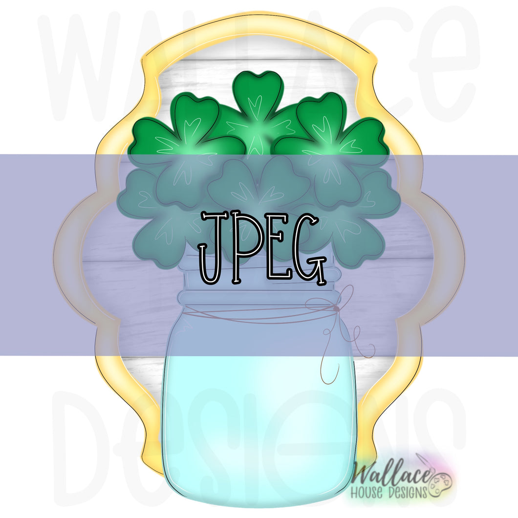 Shamrock Mason Jar Fancy Frame JPEG
