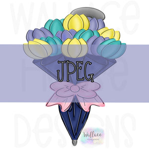 Spring Tulip Umbrella Bouquet JPEG